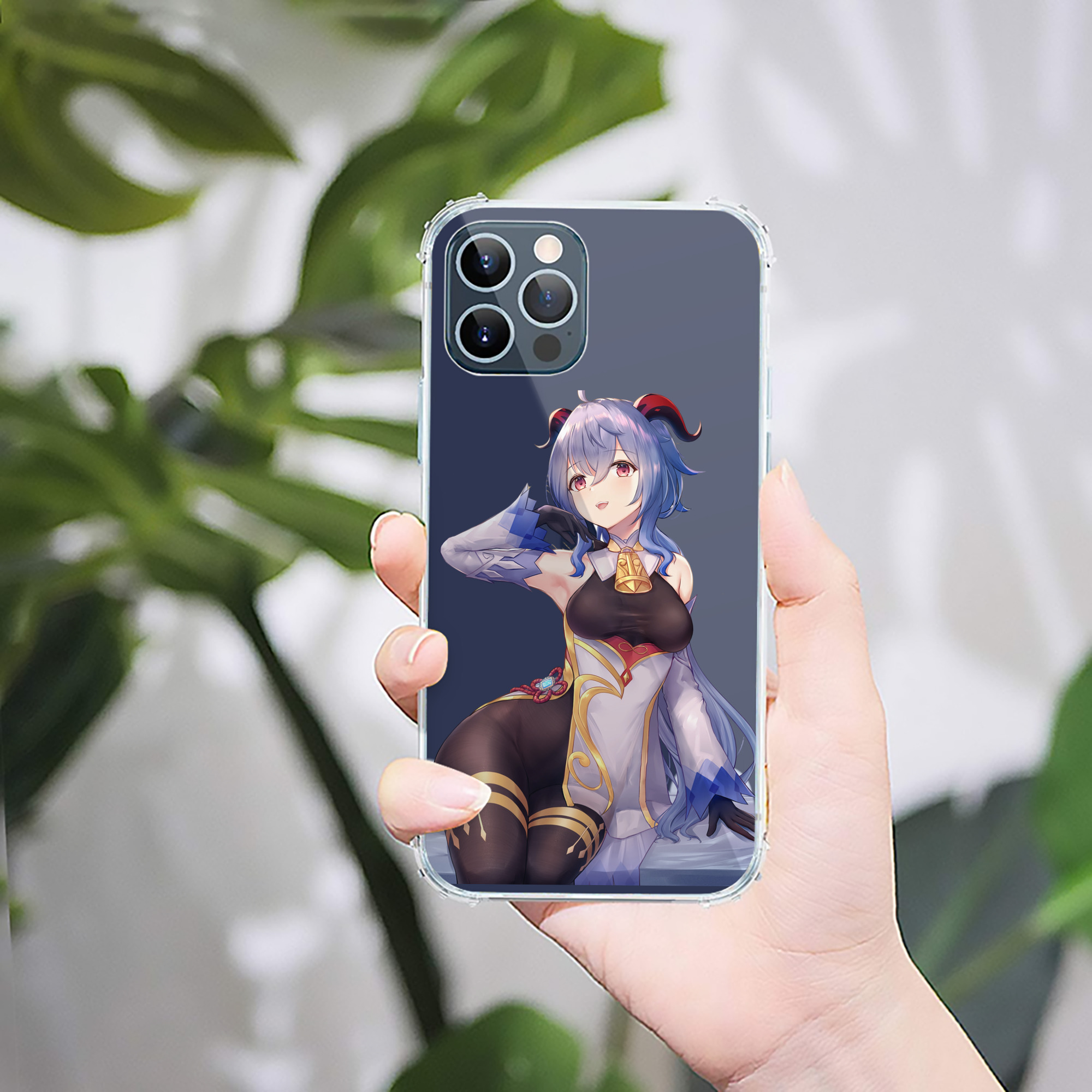 げんし神 甘雨 かんう genshin Ganyu 【iPhone 12シリーズ対応】透明スマホケース（クリアソフトケース）